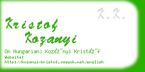 kristof kozanyi business card